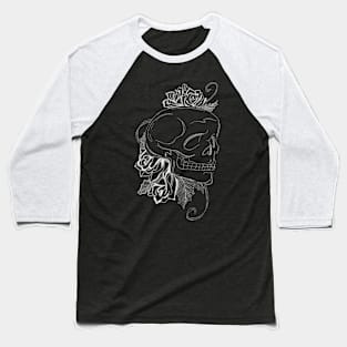 Skull and flowers Baseball T-Shirt